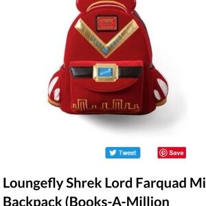 Loungefly Red and Gold Lord Farquaad Mini Backpack